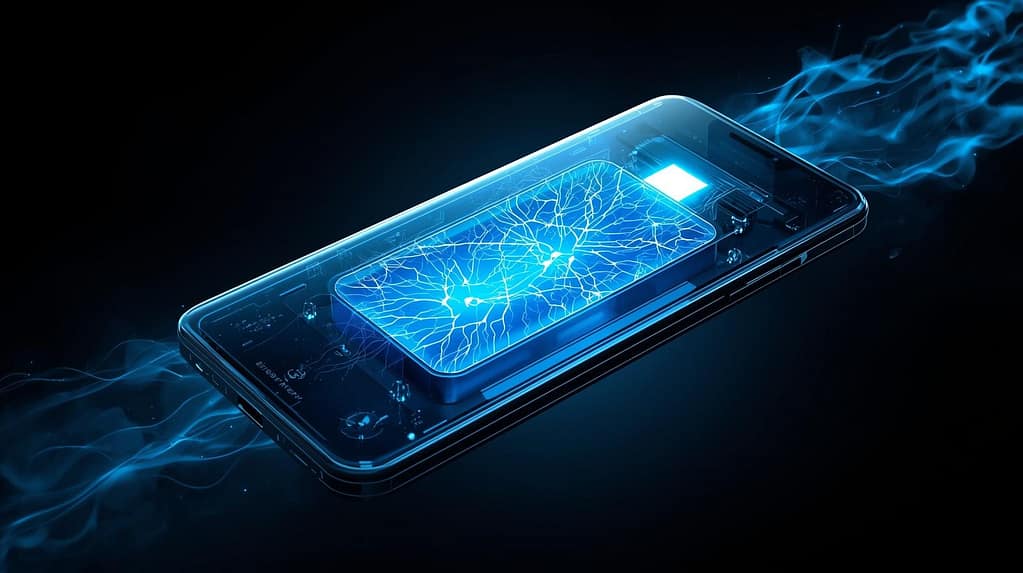 Solid state battery smartphone in 2026 showing high capacity fast charging and advanced energy technology