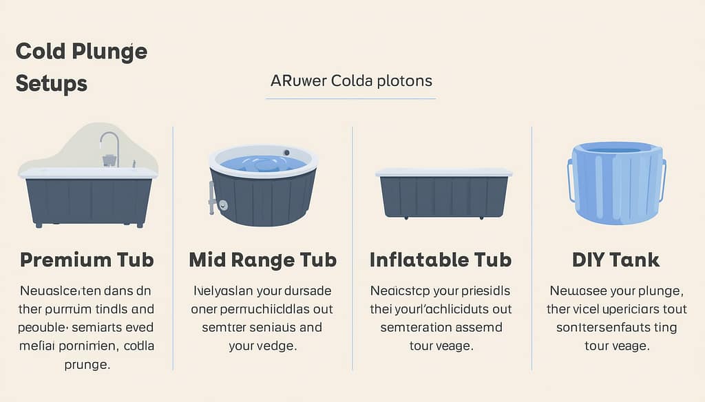 comparison of cold plunge systems premium tub mid range chiller and portable ice bath setups