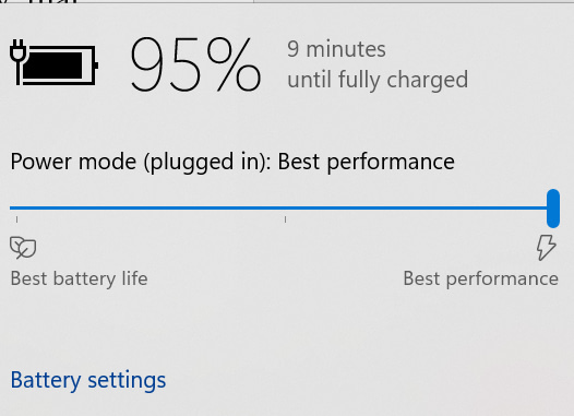 windows slow charge battery gone